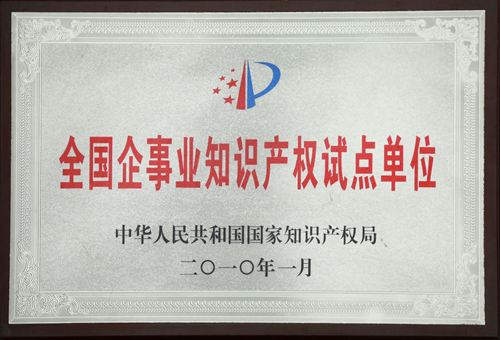 全國企事業(yè)知識產權試點單位